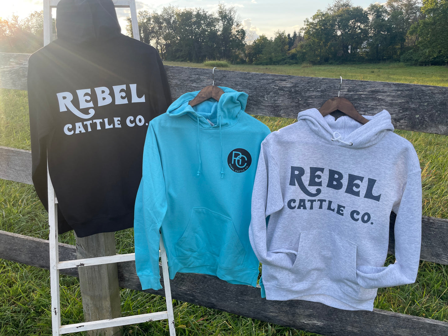 Rebel Cattle Turquoise Sky Hoodie