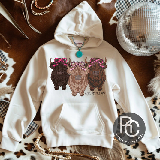 Bow Tie Highland- Valentine’s Day Tees, Hoodies, Crewnecks