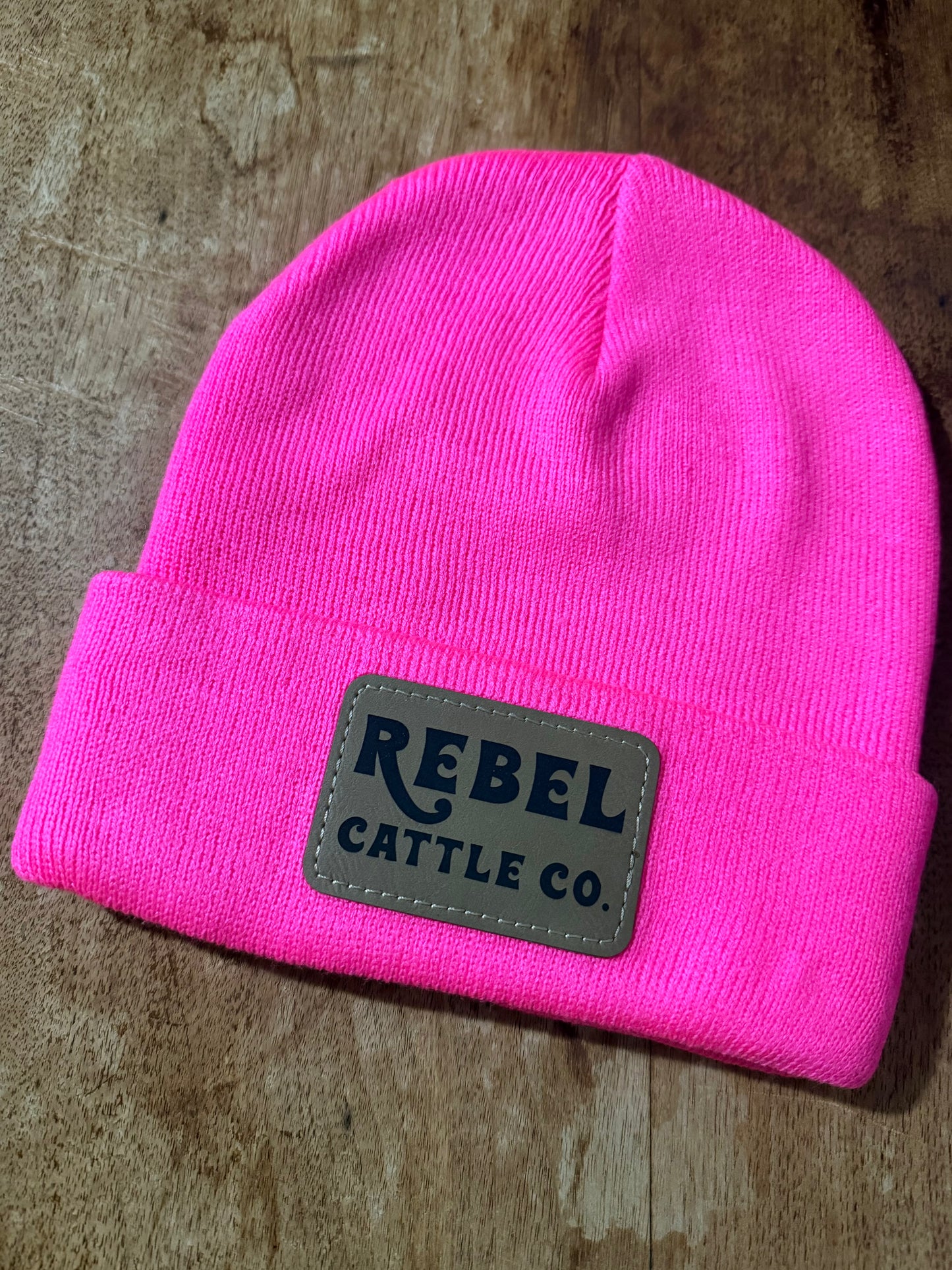 Rebel Cattle Co. Leather Patch Beanie