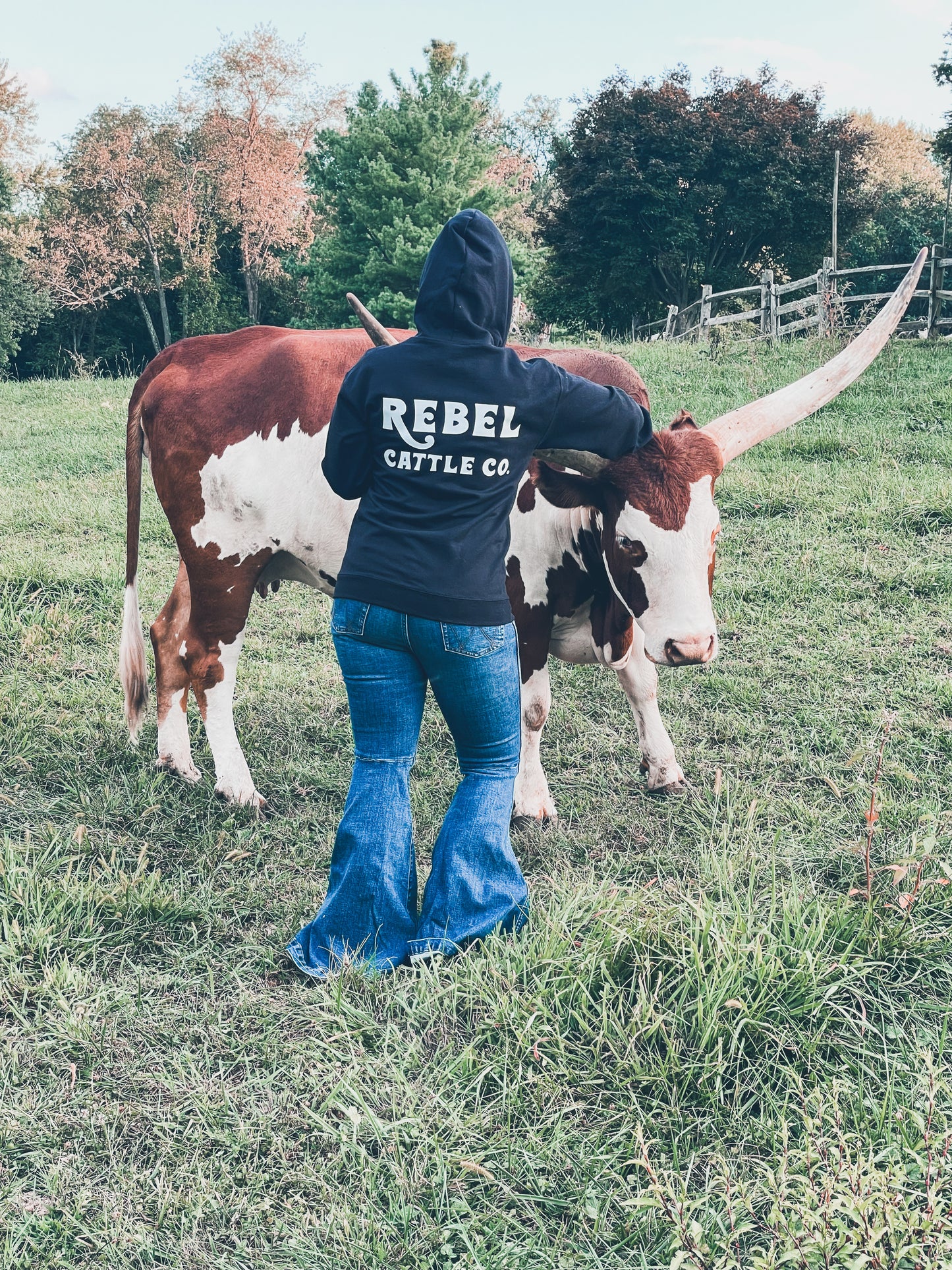 Rebel Cattle Logo Zip