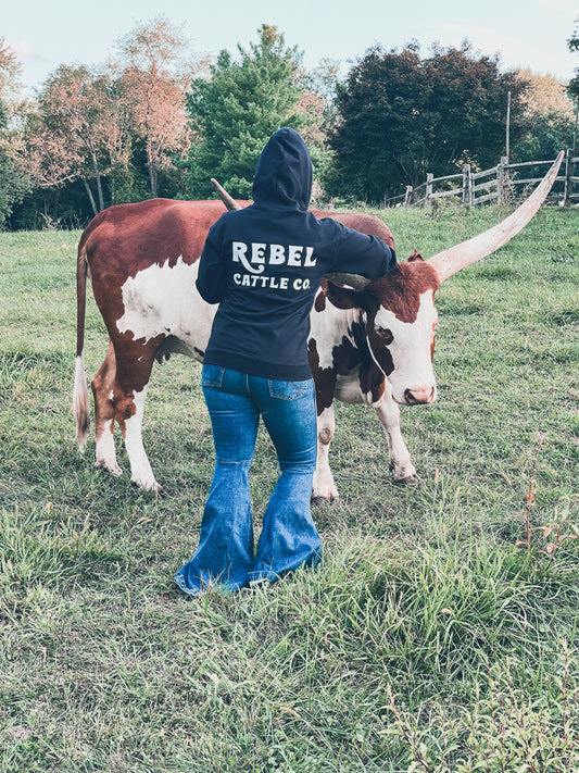 Rebel Cattle Logo Zip
