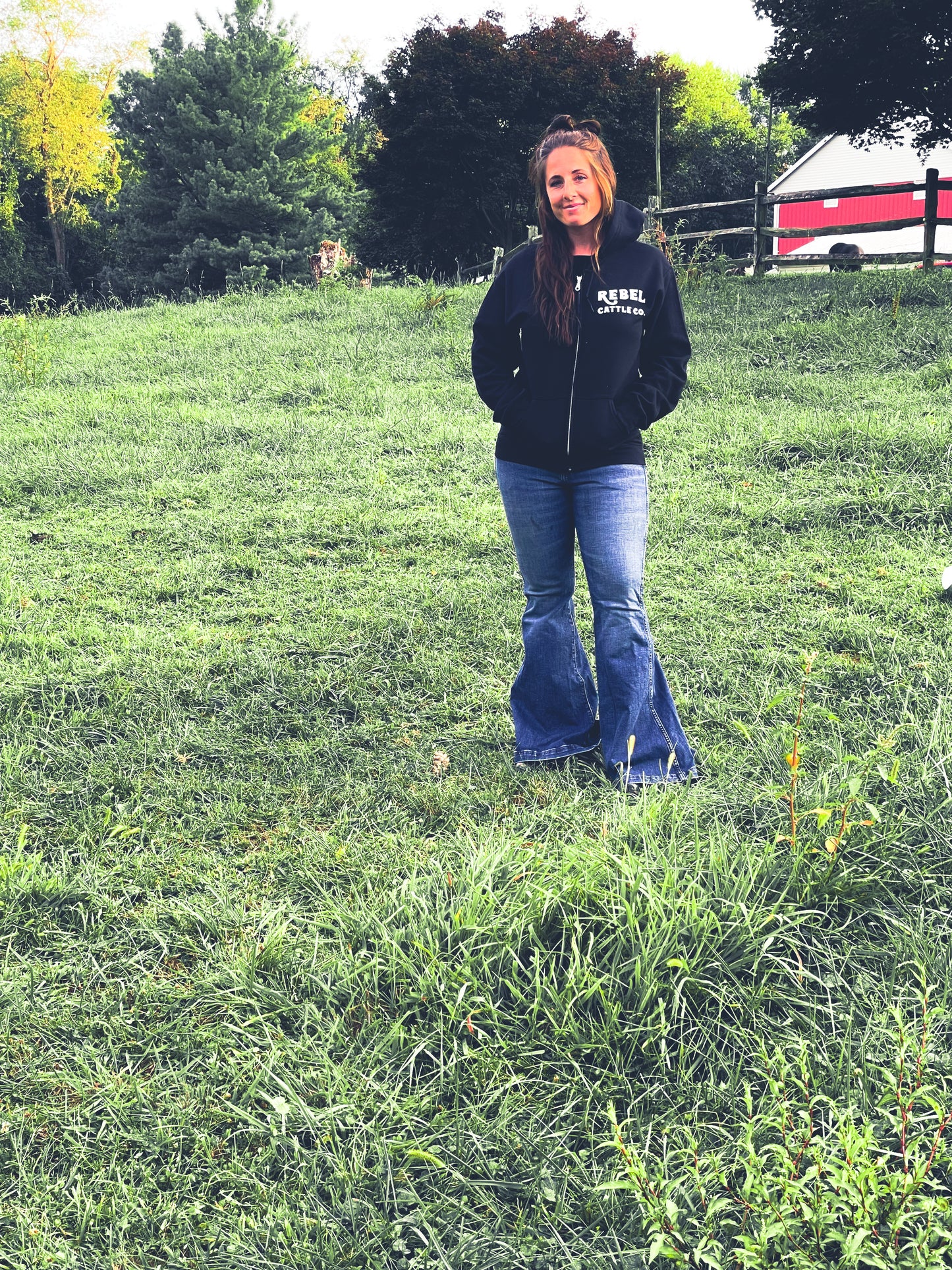 Rebel Cattle Logo Zip