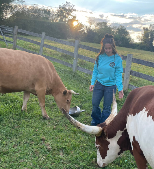 Rebel Cattle Turquoise Sky Hoodie