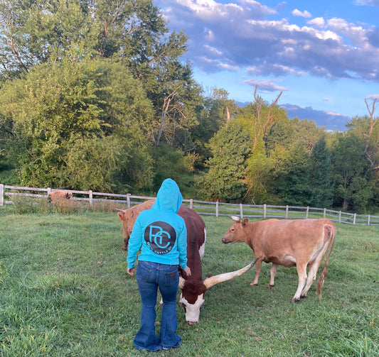 Rebel Cattle Turquoise Sky Hoodie