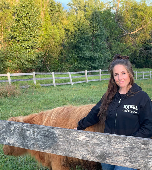 Rebel Cattle Logo Zip