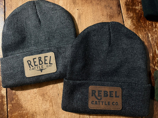 Rebel Cattle Co. Leather Patch Beanie