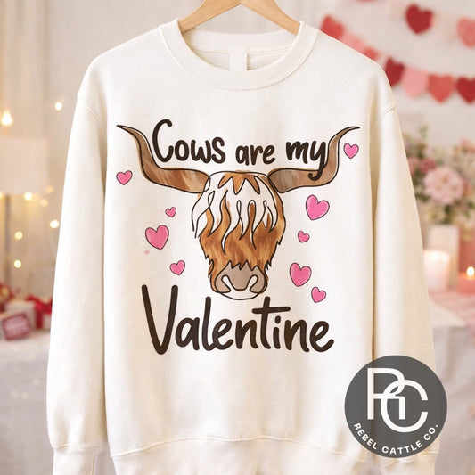 Cows Are My Valentine | Cozy Valentine Crewneck, Hoodie & Tee
